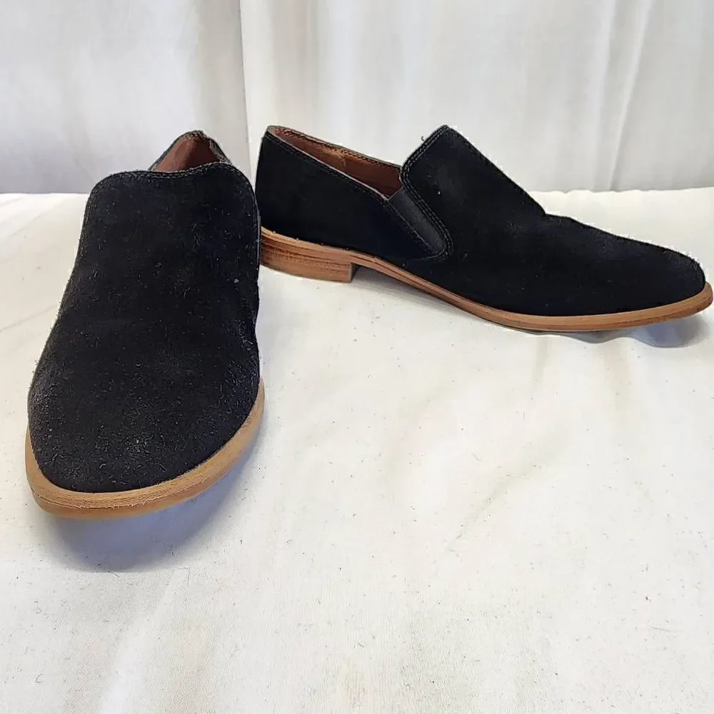 Franco Sarto Jed Black Suede Slip On Women's Size 7.5
